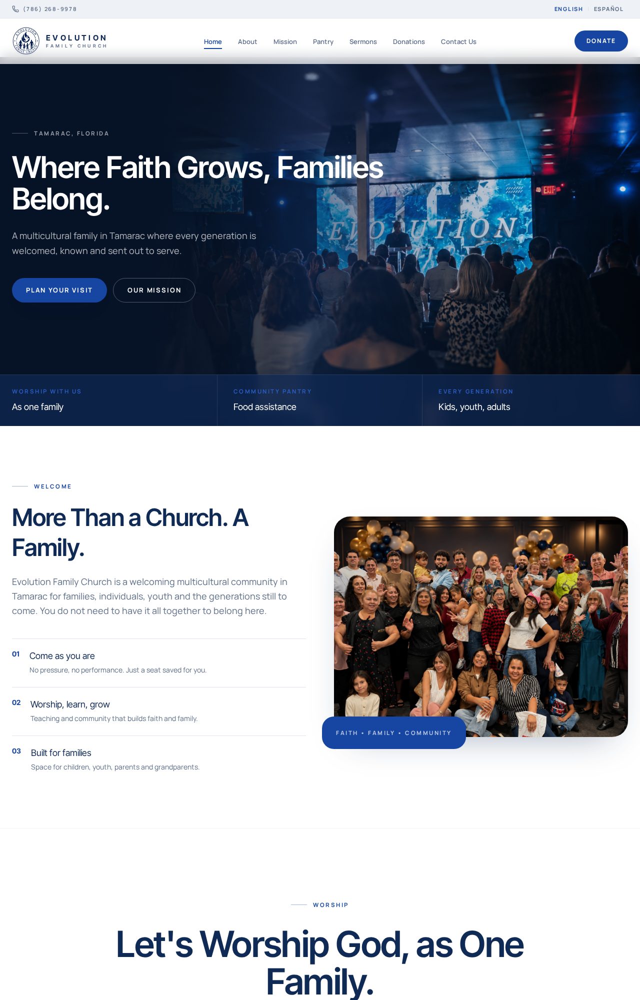 Evolution Family Church website by SpexWeb