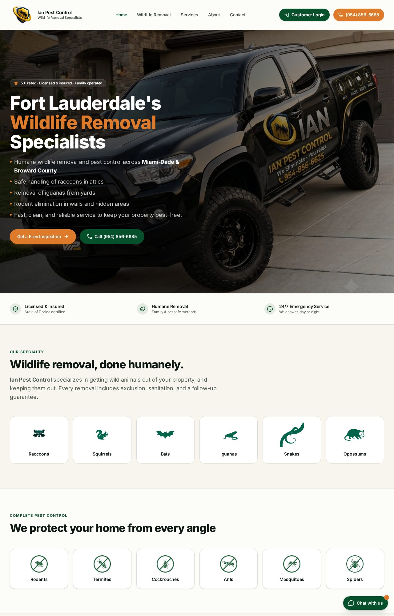 Ian Pest Control website by SpexWeb